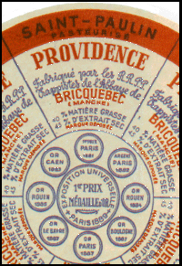 Ancienne étiquette de Bricquebec (vers 1950)