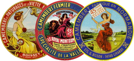 Old camembert labels