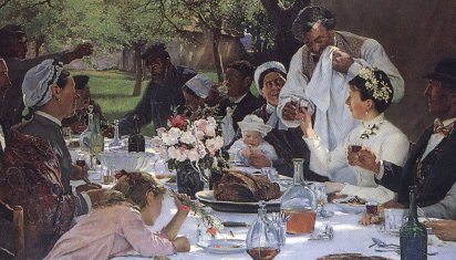 A.Fourie - Repas de noces &agrave; Yport - Mus&eacute;e de Rouen (d&eacute;tail)