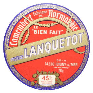 Étiquette de camembert Pierre Lanquetot